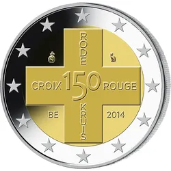 2 Euro Gedenkmünze "150 Jahre Rotes Kreuz" 2014 aus Belgien!