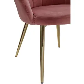 MID.YOU Armlehnstuhl, rosa Textil, konisch, 47.5x80x53 cm, Esszimmer, Stühle, Esszimmerstühle, Armlehnenstühle