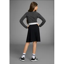 KangaROOS Jerseykleid Kleid mit Glitzergürtel Schwarz/Silber 164/170