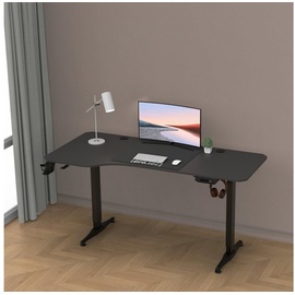 pro.tec Höhenverstellbarer Tisch Oxnard elektrisch 160x75cm Schwarz