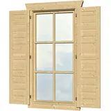 Skanholz Fensterladen, für Einzelfenster 57,5x123,5cm aus der 28 und 45mm-Serie beige