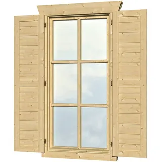 Skanholz Fensterladen, für Einzelfenster 57,5x123,5cm aus der 28 und 45mm-Serie beige