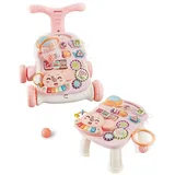 KIKKABOO 3 In 1 Spiel & Wachse Baby Walker - Pink - One Size