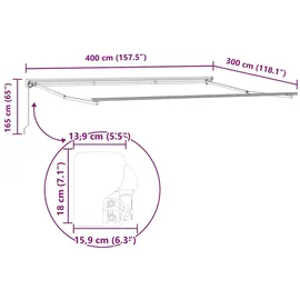 vidaXL Markise 400 x 300 cm anthrazit