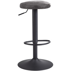 KADIMA DESIGN Barhocker CAMPANIA: 58-79 cm Sitzhöhe, Eisenmaterial, Samt/Wildlederoptik Bezug, 360° drehbar.