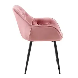 CLP 2er Set Stuhl Tanna Samt I Esszimmerstuhl Mit Armlehne I Gesteppter Polsterstuhl