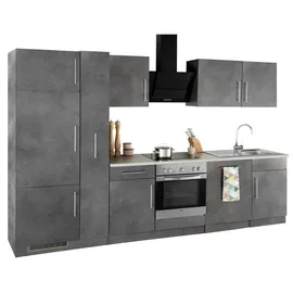 WIHO KÜCHEN Küchenzeile Cali 310 cm grau