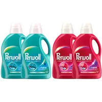 PERWOLL Flüssig-Set 4x 27 Waschladungen (108WL) 2x Color & 2x Sport, Feinwaschmittel erneuert Farben und Fasern & Hygiene Waschmittel, entfernt schlechte Gerüche & erhält die Elastizität