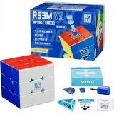 Aigidusansu MOYU RS3M V5 Magnetwürfel 3x3x3 Zauberwürfel, Professional Ball Core UV Magnetischer Stickerloser Magic Cube Roboter, 3D Puzzle Spiele für Kinder und Erwachsene (Magnetic Dual Adjust)