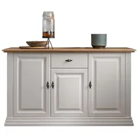 Lomadox Sideboard, Kiefer weiß mit Eiche, ESBJERG-69