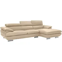 Calia Italia Ecksofa »Magic, ein italienisches Sofa zum Träumen, erstklassiger Sitzkomfort«, mit verstellbaren Kopfteilen, in 2 Lederqualitäten beige