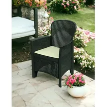 PROGARDEN Sessel aus Rattanimitat. Farbe: anthrazit 60x58x89cm Modell: folia progarden - Schwarz