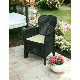 PROGARDEN Sessel aus Rattanimitat. Farbe: anthrazit 60x58x89cm Modell: folia progarden - Schwarz
