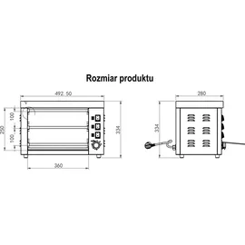 Yato Gastro Salamander, Ofen, Quarzgrill, Überbackgerät 3000W 490x300x330mm