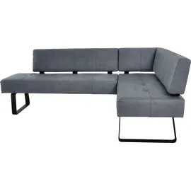 K+W Komfort & Wohnen Eckbank K+W KOMFORT & WOHNEN "Spider II", blau (ocean 52, schwarz), B:227cm H:88cm T:165cm, Sitzbänke, Eckbank, Sitzsteppung, bequem durch Sandwichbauweise, 2 Stellmaße