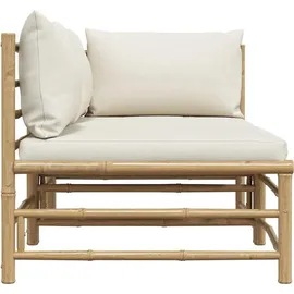 vidaXL Garten-Lounge-Set 2-tlg. cremeweiß Bambus