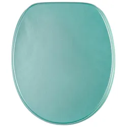 WC-Sitz SANILO "Glitzer WC-Sitz", blau (türkis), B:37,7cm L:47cm, MDF - Mitteldichte Holzfaserplatte, WC-Sitze, mit Absenkautomatik