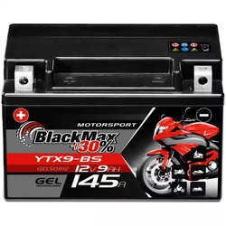YTX9-BS Motorradbatterie 12V 9Ah BlackMax Gel CTX9-BS (DIN 50812)
