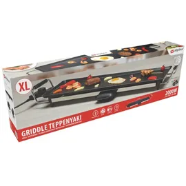 *Alpina* alpina Elektro-Tischgrill schwarz Metall B/L: ca. 70x23 cm - Schwarz
