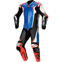 Alpinestars Absolute V2 Lederkombi - Blau/Schwarz/Weiß/Neon-Rot / 54