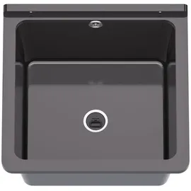 QLS Ausgussbecken 40 x 38 x 22,8 cm Schwarz