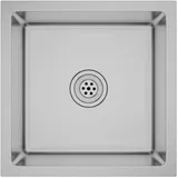 vidaXL Edelstahlspüle X-Form Unterbau silberfarben Handbetätigung 400 x 400 mm