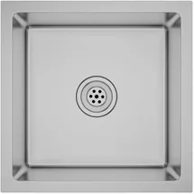 vidaXL Edelstahlspüle X-Form Unterbau silberfarben Handbetätigung 400 x 400 mm