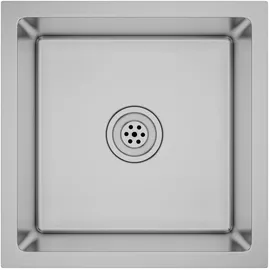 vidaXL Edelstahlspüle X-Form Unterbau silberfarben Handbetätigung 400 x 400 mm