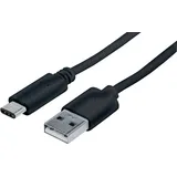 Manhattan USB-Kabel USB 2.0 USB-C® Stecker, USB-A Stecker 1.00 m Schwarz UL-zertifiziert 353298