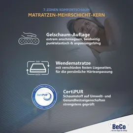 Beco »GUMO Maxx, 7 Zonen Matratze in verschiedenen Größen, luxuriöse Matratzenhöhe von 25 cm, weiß