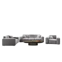 Fun Möbel Polstergarnitur Sofaset Designersofa CESINA 3-2-1 in Stoff, (inkl. 5 Zierkissen), Rundumbezug grau