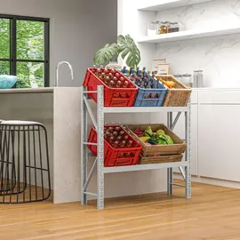 Homcom Getränkekistenregal 110 x 30 x 110 cm Weiß