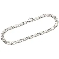 NKlaus Silberarmband Armband 925 Sterling Silber 19cm S Panzerkette dia (1 Stück), Made in Germany silberfarben