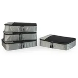 Amazon Essentials 4-teiliges Packwürfel-Reisezubehörset, Gepäckorganizer mit Doppelreißverschluss, Netzoberseite, 100% Polyester, mittelgroß, grau (früher Amazon Basics)