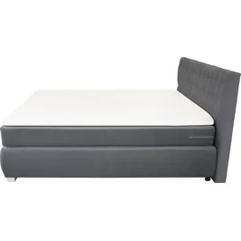 LEONIQUE Boxspringbett LEONIQUE "Rumba", grau (hellgrau), B:170cm L:213cm, Samtoptik (100% Polyester), Komplettbetten, Boxspringbett Seniorenbett Polsterbett, Taschenfederkern-Matratze in Härtegrad 3, in 4 Breiten, incl. Topper