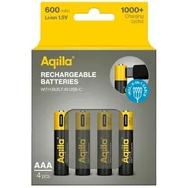 aqiila AAA USB-C® Akku Li-Ion 600 mAh 1.5 V 4 Stück,