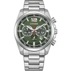 Chronograph CITIZEN, silberfarben, Armbanduhren, Herren, Armbanduhr, Solar, Herrenuhr, Edelstahlarmband, Datum, Stoppfunktion