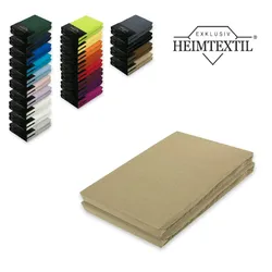 EXKLUSIV HEIMTEXTIL Marke Topper Jersey Spannbettlaken Doppelpack 200x220 cm Sand