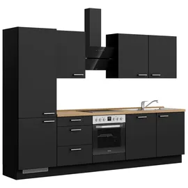 Nobilia Küchenzeile Touch II 300 cm schwarz