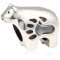 Charm-Anhänger Eisbär, 925er Sterlingsilber, Glücksbringer für Pandora-Charm-Armbänder (Eisbär)
