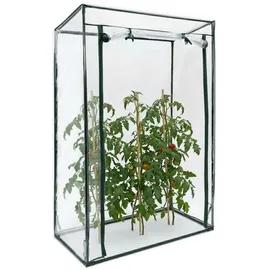 Relaxdays Tomatengewächshaus mit Schrägdach 1 x 0,5 x 1,5 m transparent/schwarz 2 St.