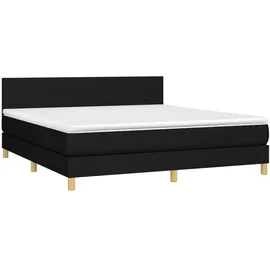 vidaXL Boxspringbett mit Matratze & LED Schwarz 180x200 cm Stoff