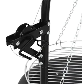 vidaXL Feuerschale mit verstellbarem Grillrost Ø 107,5 cm Schwarz