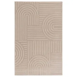 tesso living Designteppich LOUIS, Teppich Wohnzimmer, Skandi Design, Zenn, rechteckig, moderner Wohnzimmerteppich, 3-D, schlichte Farben beige rechteckig | 160 cm x 230 cm