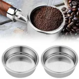 2 Stück 51mm Kaffeefilter aus Edelstahl, Wiederverwendbar Ersatz Kaffeefilterkorb, Edelstahl, Kaffee Filter Korb Ersatzteile, Papierloser Kaffeefilter ideal für Filterkaffee (1 Tassen)