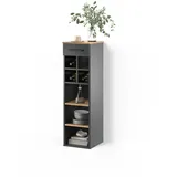 livinity® Weinregal 30 x 106 cm Goldkraft Eiche/Anthrazit