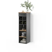 livinity® Weinregal 30 x 106 cm Goldkraft Eiche/Anthrazit