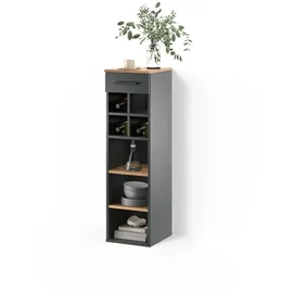 livinity® Weinregal 30 x 106 cm Goldkraft Eiche/Anthrazit
