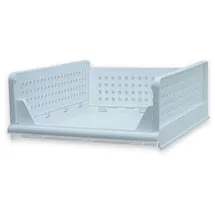 Intirilife Aufbewahrungsbox Korb Organizer für Schrank aus Kunststoff faltbar 43 x 14 x 33,3 cm weiß