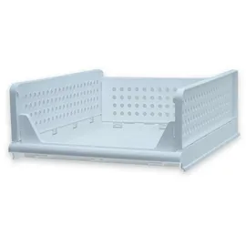 Intirilife Aufbewahrungsbox Korb Organizer für Schrank aus Kunststoff faltbar 43 x 14 x 33,3 cm weiß